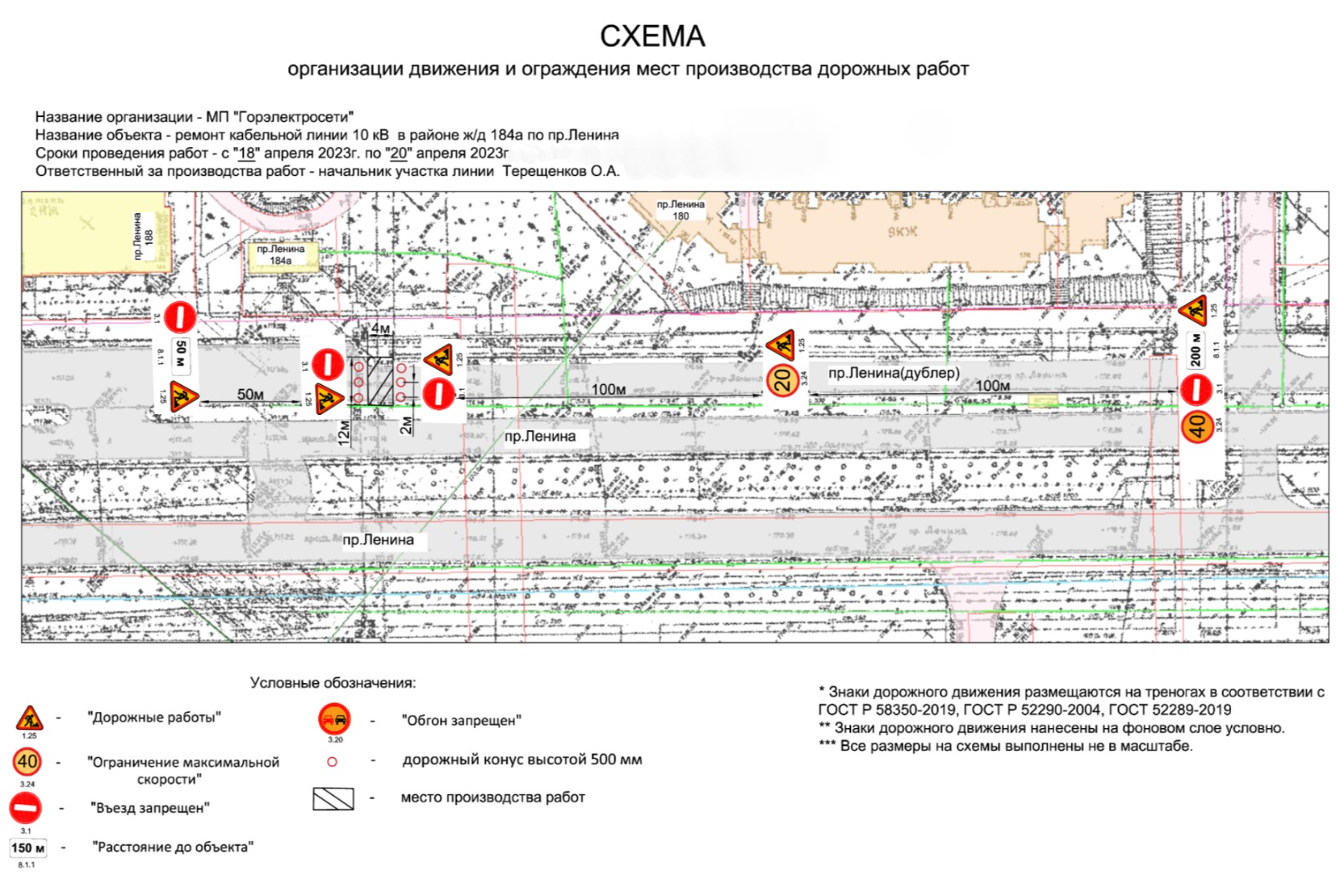 Перекрытие в связи с ремонтом дороги