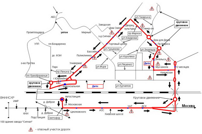 Обнинск маршрут 9 схема