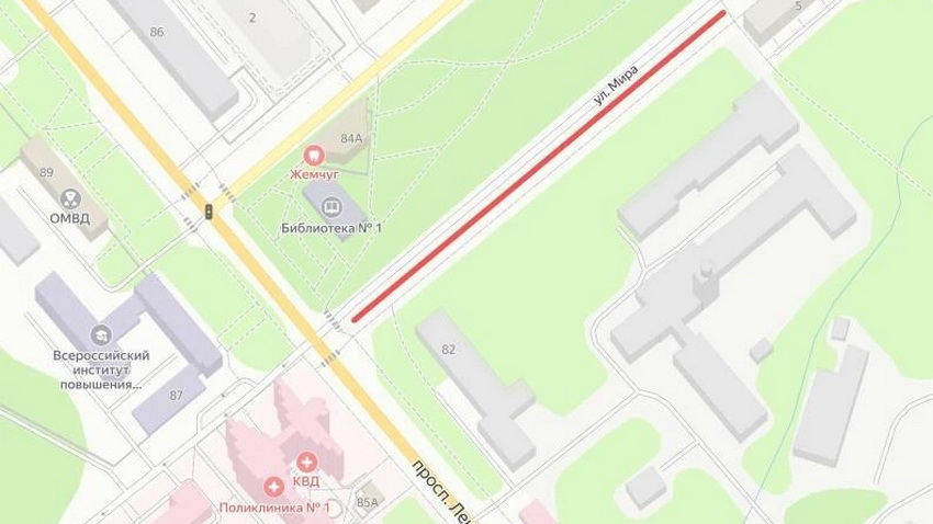 Внимание! Временное ограничение движения в районе пр. Ленина, 82